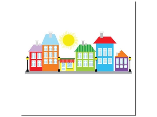 Obraz Kolorowe domki, 30x30 cm Oobrazy