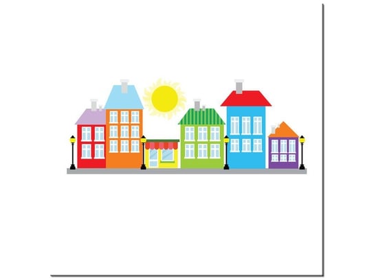 Obraz Kolorowe domki, 40x40 cm Oobrazy