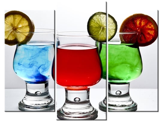 Obraz Kolorowe drinki - Nina Matthews, 3 elementy, 90x70 cm Oobrazy