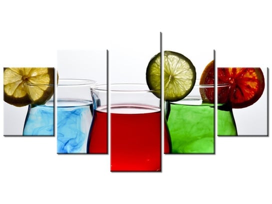 Obraz Kolorowe drinki - Nina Matthews, 5 elementów, 150x80 cm Oobrazy