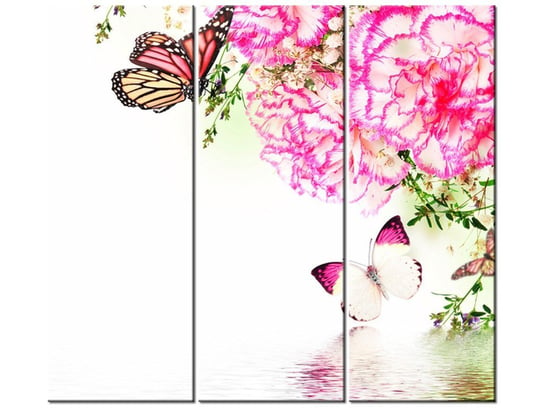 Obraz Kolorowe motylki, 3 elementy, 90x80 cm Oobrazy