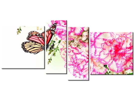 Obraz Kolorowe motylki, 4 elementy, 120x55 cm Oobrazy