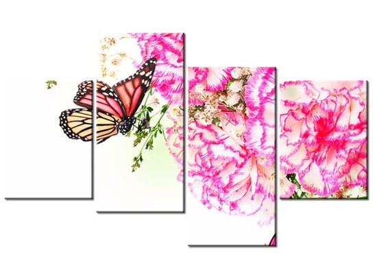 Obraz Kolorowe motylki, 4 elementy, 120x70 cm Oobrazy