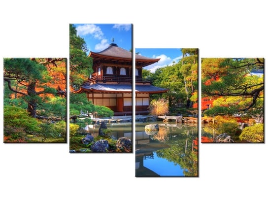 Obraz, Kolorowy ogród, 4 elementy, 120x70 cm Oobrazy