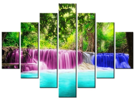 Obraz Kolorowy wodospad, 7 elementów, 210x150 cm Oobrazy