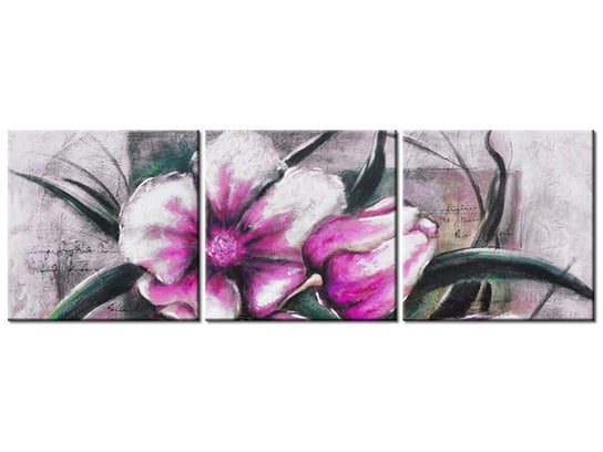 Obraz Kompozycja z tulipanów, 3 elementy, 90x30 cm Oobrazy