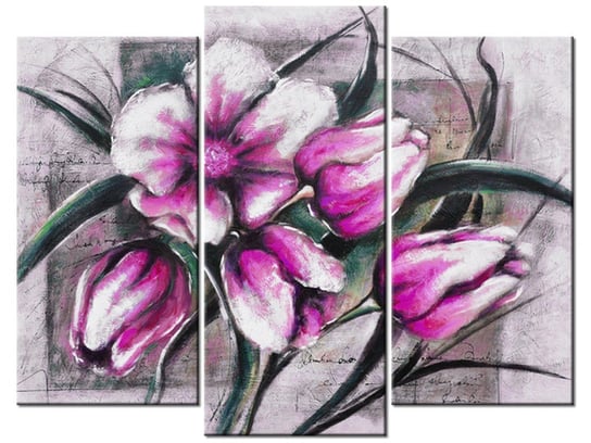Obraz Kompozycja z tulipanów, 3 elementy, 90x70 cm Oobrazy