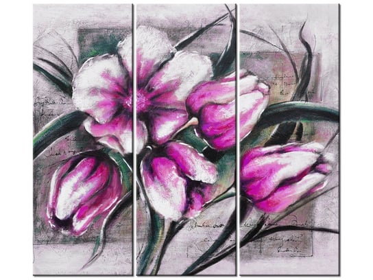 Obraz Kompozycja z tulipanów, 3 elementy, 90x80 cm Oobrazy