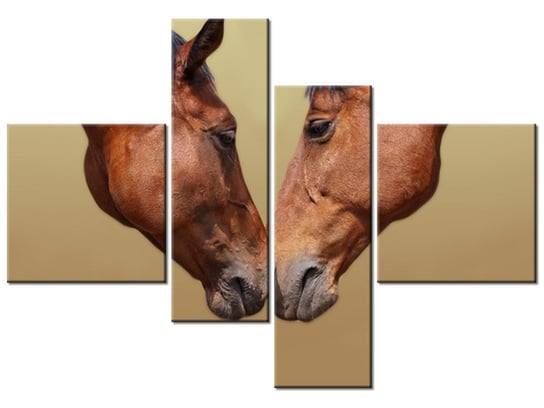 Obraz Konie, 4 elementy, 130x90 cm Oobrazy