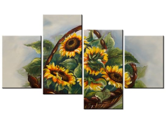 Obraz Koszyk słoneczników, 4 elementy, 120x70 cm Oobrazy