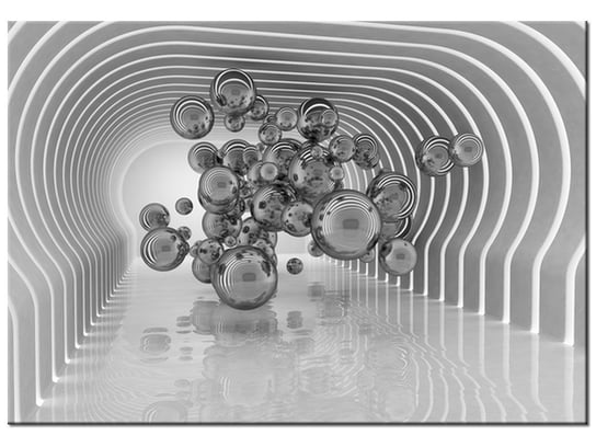 Obraz, Kule w futurystycznym pokoju 3D, 100x70 cm Oobrazy
