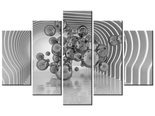 Obraz, Kule w futurystycznym pokoju 3D, 5 elementów, 100x63 cm Oobrazy