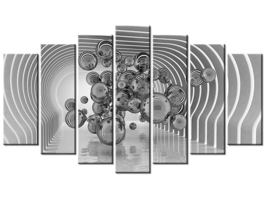 Obraz Kule w futurystycznym pokoju 3D, 7 elementów, 140x80 cm Oobrazy
