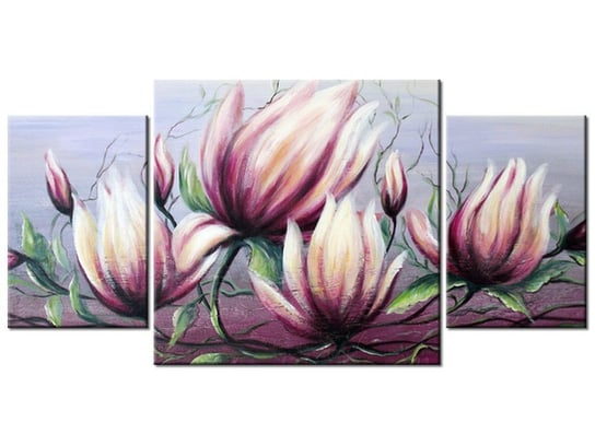 Obraz Kwiat magnolii, 3 elementy, 80x40 cm Oobrazy