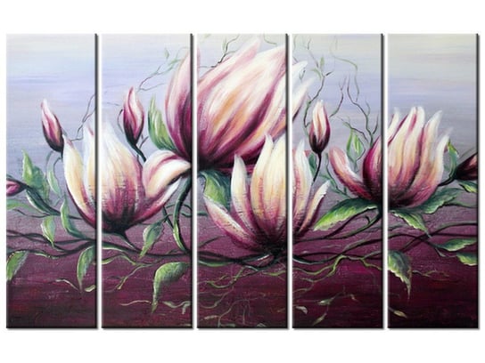 Obraz Kwiat magnolii, 5 elementów, 100x63 cm Oobrazy
