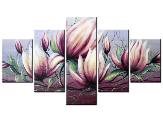 Obraz Kwiat magnolii, 5 elementów, 125x70 cm Oobrazy