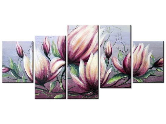 Obraz Kwiat magnolii, 5 elementów, 150x70 cm Oobrazy