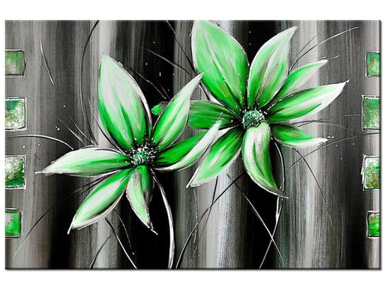 Obraz Kwiaty na zielono, 60x40 cm Oobrazy