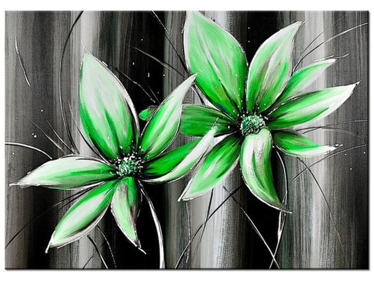 Obraz Kwiaty na zielono, 70x50 cm Oobrazy