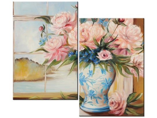Obraz Kwiaty w wazonie, 2 elementy, 80x70 cm Oobrazy