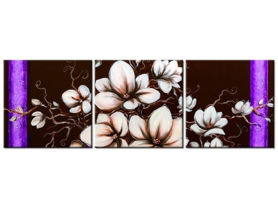 Obraz Kwiaty w wazonie, 3 elementy, 120x40 cm Oobrazy