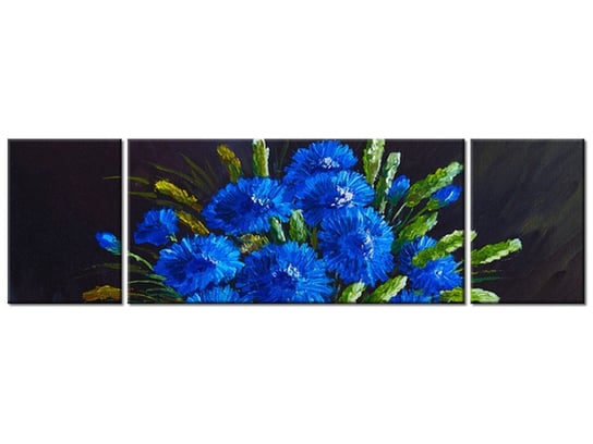 Obraz Kwiaty w wazonie, 3 elementy, 170x50 cm Oobrazy