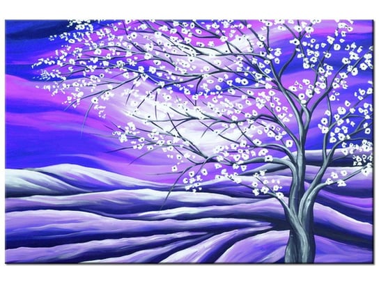 Obraz Kwitnące drzewo nocą, 120x80 cm Oobrazy