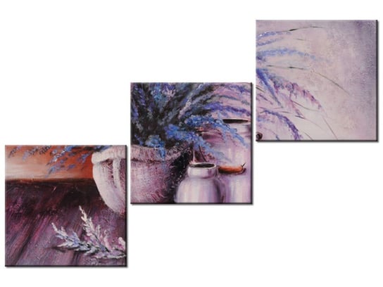 Obraz Lawendowa martwa natura, 3 elementy, 120x80 cm Oobrazy