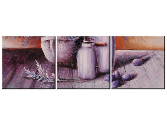 Obraz Lawendowa martwa natura, 3 elementy, 150x50 cm Oobrazy