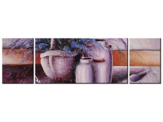 Obraz Lawendowa martwa natura, 3 elementy, 170x50 cm Oobrazy