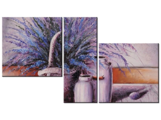 Obraz Lawendowa martwa natura, 3 elementy, 90x50 cm Oobrazy
