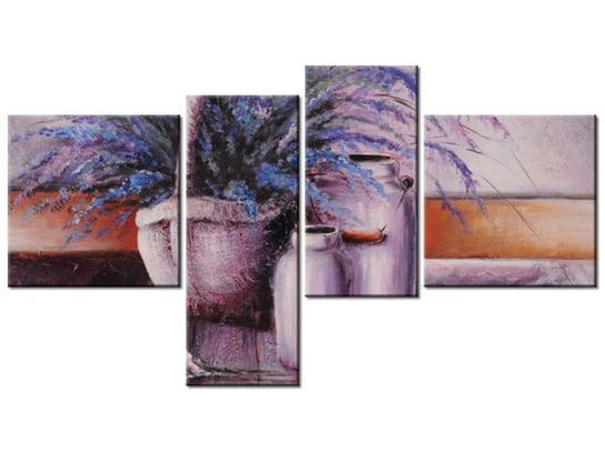 Obraz Lawendowa martwa natura, 4 elementy, 100x55 cm Oobrazy
