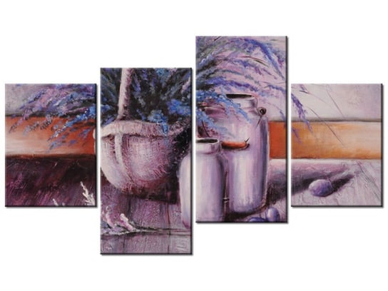 Obraz Lawendowa martwa natura, 4 elementy, 120x70 cm Oobrazy