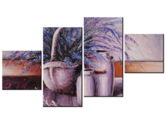 Obraz Lawendowa martwa natura, 4 elementy, 160x90 cm Oobrazy