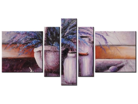 Obraz Lawendowa martwa natura, 5 elementów, 160x80 cm Oobrazy
