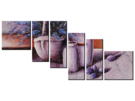 Obraz Lawendowa martwa natura, 6 elementów, 220x100 cm Oobrazy