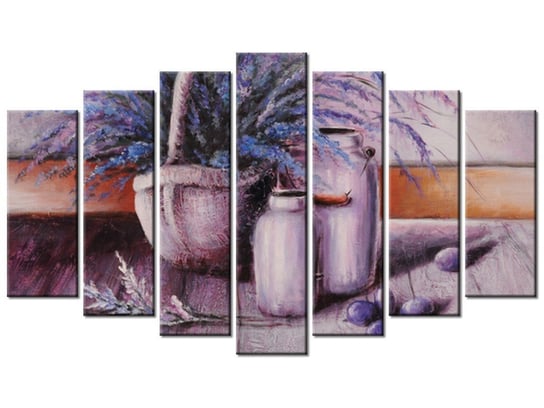 Obraz Lawendowa martwa natura, 7 elementów, 140x80 cm Oobrazy