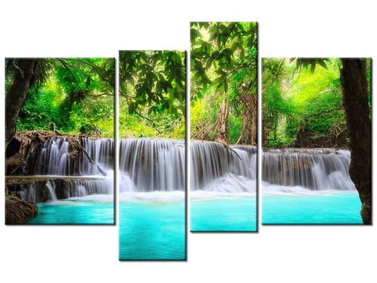 Obraz Lazurowy wodospad, 4 elementy, 130x85 cm Oobrazy