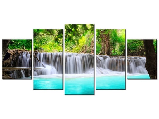Obraz Lazurowy wodospad, 5 elementów, 150x70 cm Oobrazy