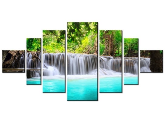 Obraz, Lazurowy wodospad, 7 elementów, 200x100 cm Oobrazy