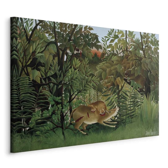 Obraz - Le Lion ayant faim se jette sur l'Antilope (Henri Rousseau) ARTGEIST