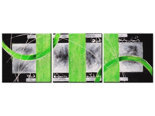 Obraz Limonkowa abstrakcja, 3 elementy, 120x40 cm Oobrazy