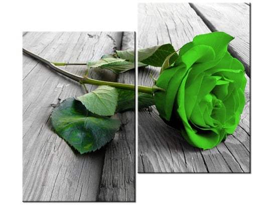 Obraz Limonkowa róża na deskach, 2 elementy, 80x70 cm Oobrazy