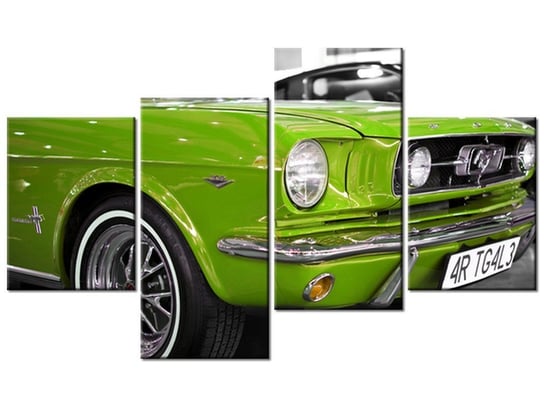 Obraz Limonkowy Mustang, 4 elementy, 120x70 cm Oobrazy