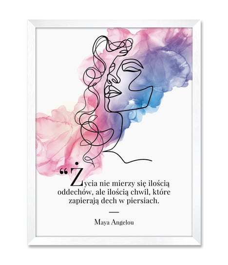 Obraz Line Art plakat do domu o życiu inspiracja sentencja Maya Angelou iWALL studio