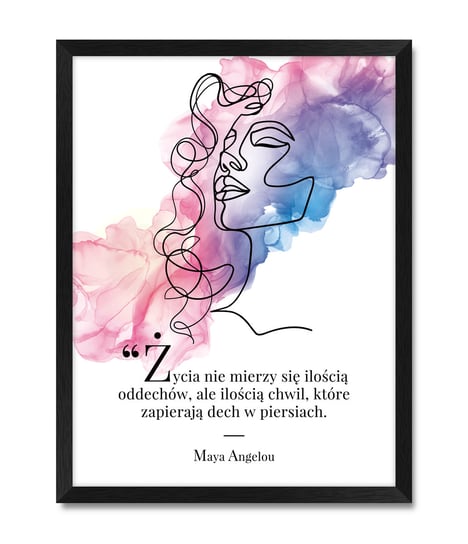 Obraz Line Art plakat na ścianę do loftu z piękną sentencją Maya Angelou iWALL studio