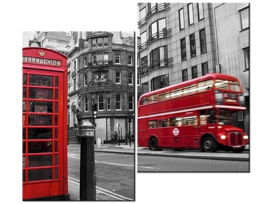 Obraz, Londyn Budka Telefon UK, 2 elementy, 80x70 cm Oobrazy