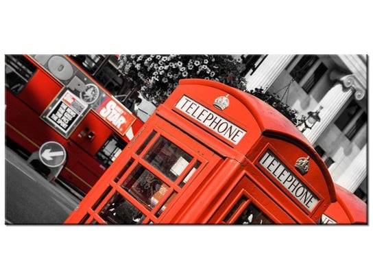 Obraz Londyn Czerwona budka telefoniczna, 115x55 cm Oobrazy