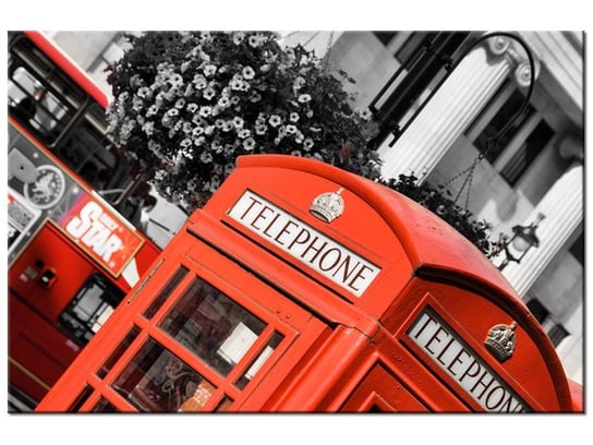 Obraz Londyn Czerwona budka telefoniczna, 30x20 cm Oobrazy