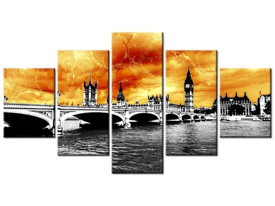 Obraz Londyński pejzaż, 5 elementów, 150x80 cm Oobrazy